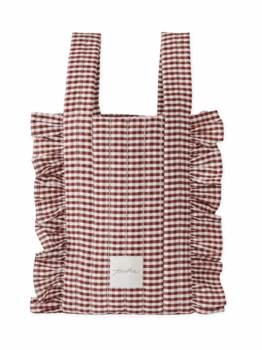 Pehr Gingham Stroller Bag – Mulberry | Quilted Diaper Bag Set